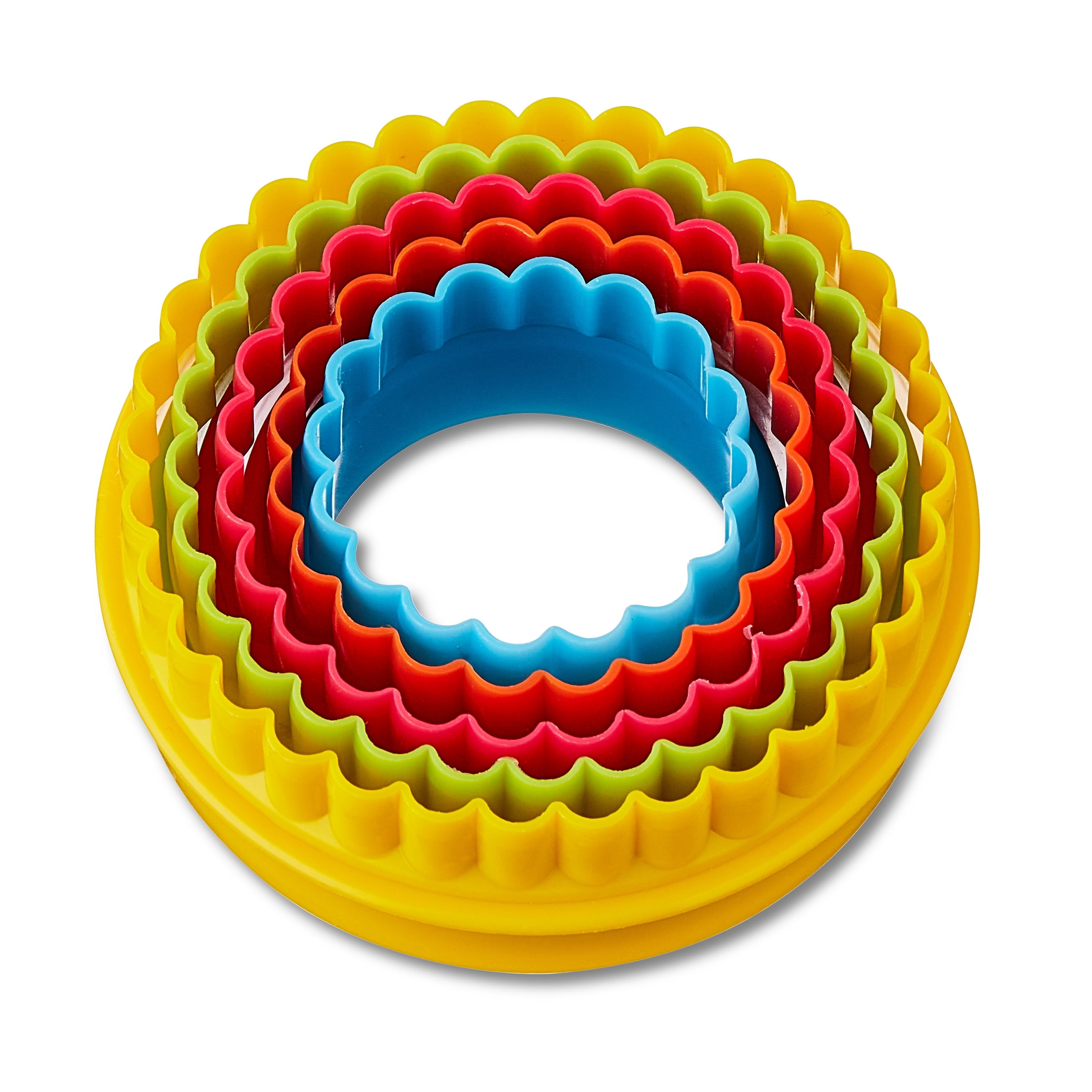 5-Round-Cookie-Cutter-Set-Multi-Color-Plastic-Way-to-Celebrate_bd884ee1-c568-496b-b24d-039effd0d0cd.d4b5555838ba5be9d210a7025e756a13 Round Double-Sided Plastic Cookie Cutter Set, 5 Pieces, by Way To Celebrate